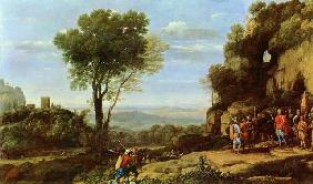 Landschaft mit David und den drei Heroen 1658