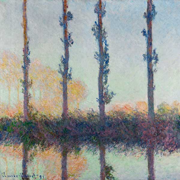 Die vier Pappeln van Claude Monet