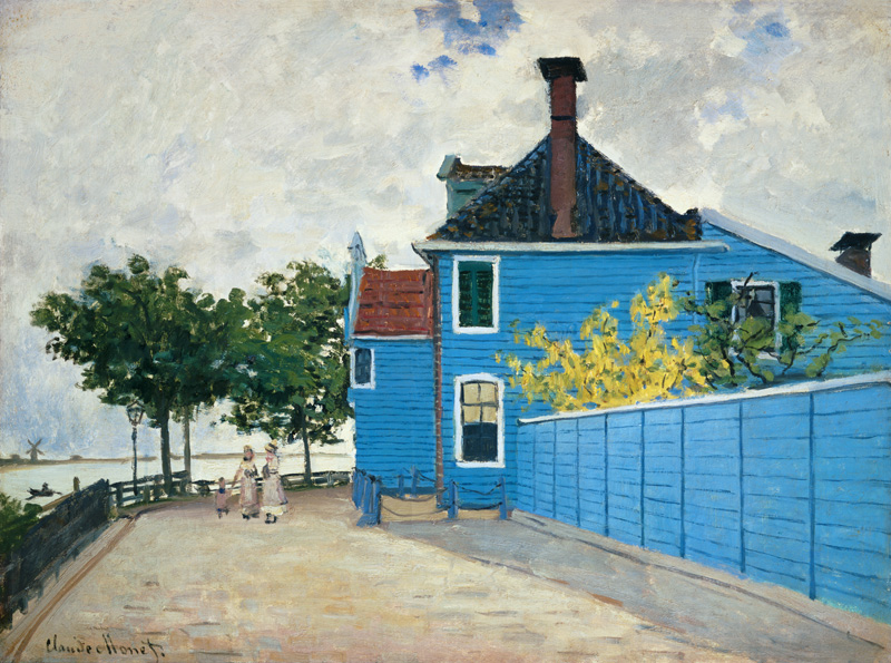 Het blauwe huis in Zaandam -  van Claude Monet