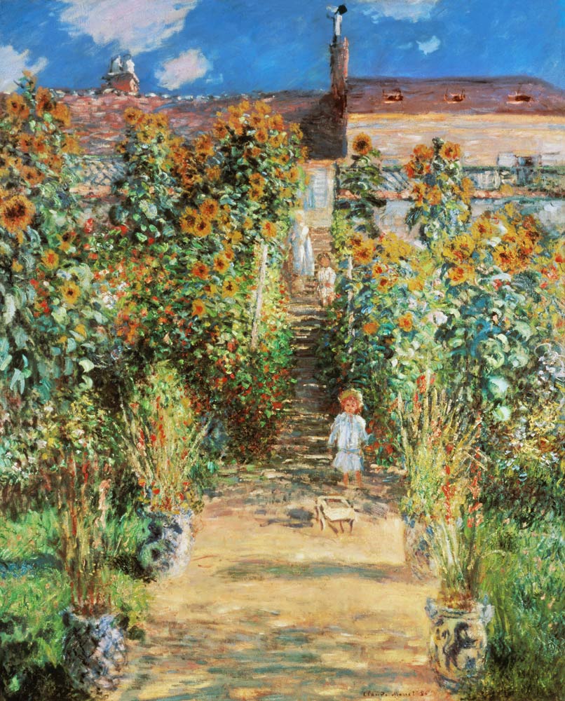 De tuin van de kunstenaar in Vétheuil van Claude Monet