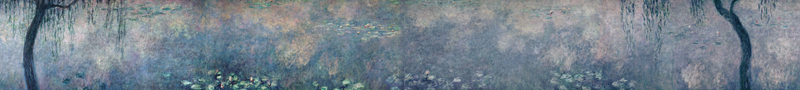 The Water Lilies - The Two Willows van Claude Monet