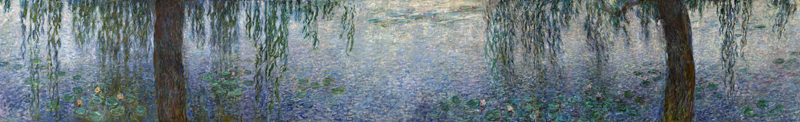 The Water Lilies - Clear Morning with Willows van Claude Monet