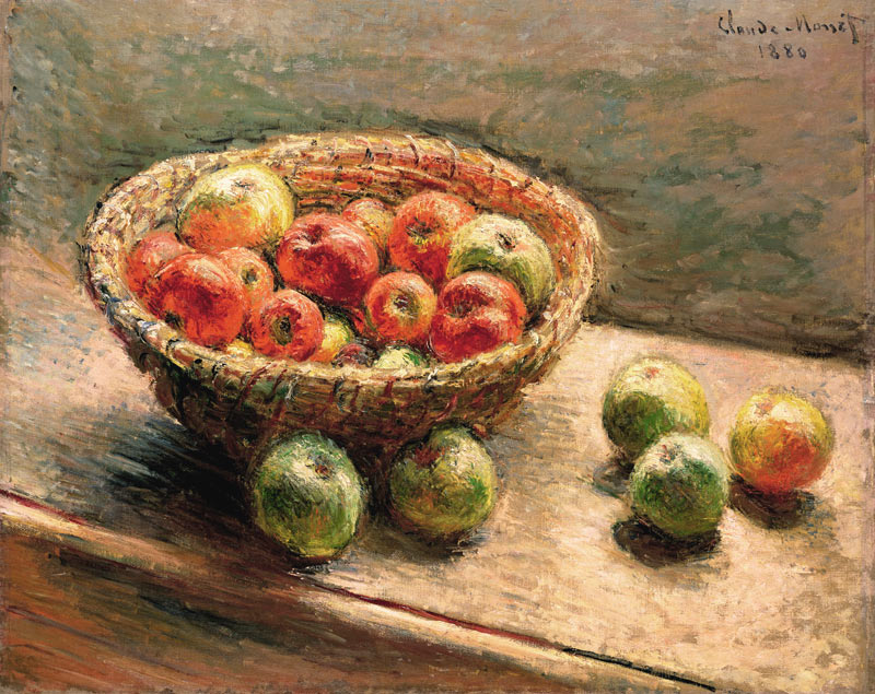 Ein Korb mit Äpfeln van Claude Monet