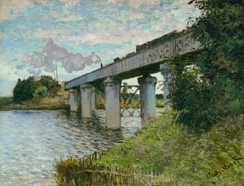 Eisenbahnbrücke bei Argenteuil van Claude Monet