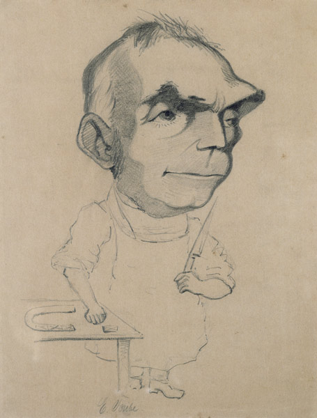 Eugene Scribe (1791-1861) from a photograph by Nadar (pencil on paper) van Claude Monet