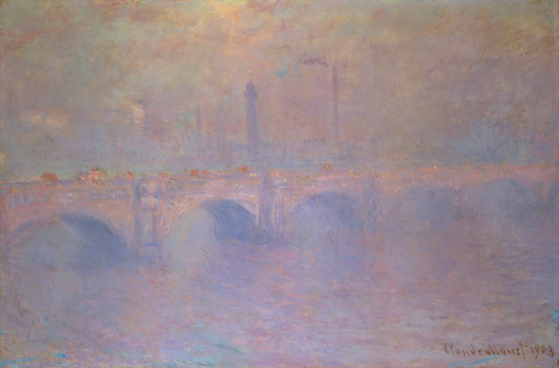 London, Themse und Waterloo-Brücke im Dunst. van Claude Monet