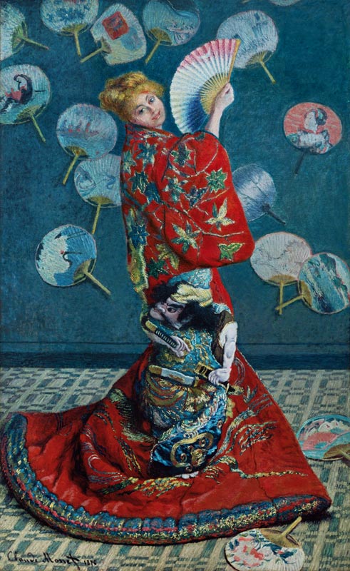 Madame Monet in een Kimono(La Japonaise) van Claude Monet