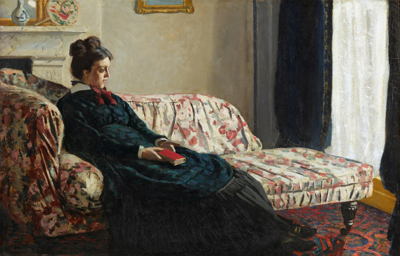 Meditation. Madame Monet au canape van Claude Monet