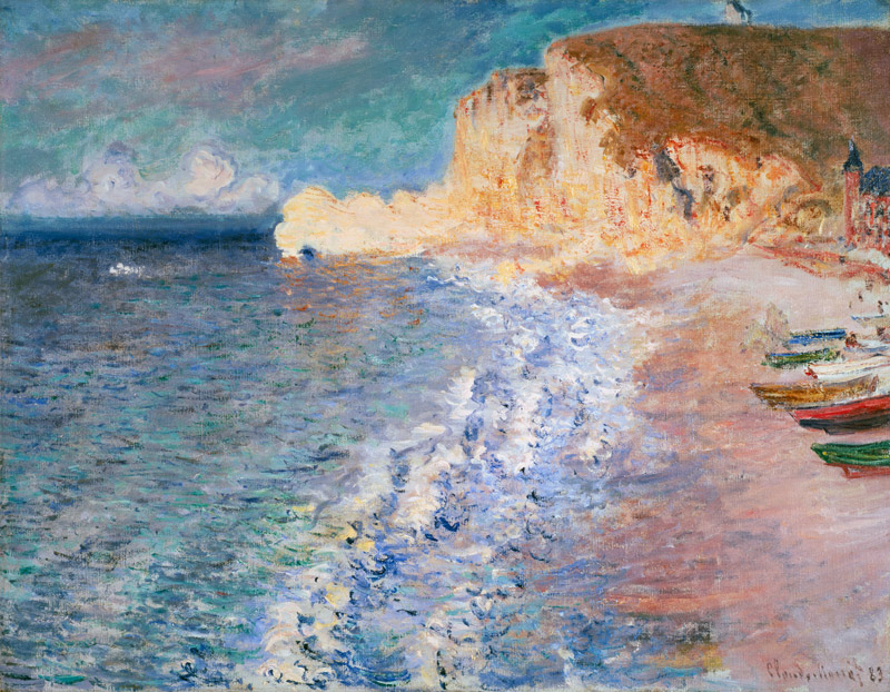 Morgen in Étretat van Claude Monet