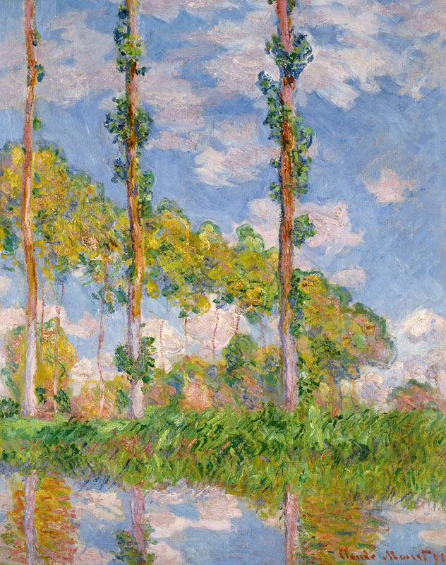 Poplars in the Sun van Claude Monet