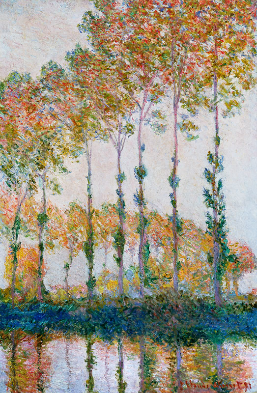 Poplars on the Banks of the Epte, Autumn van Claude Monet