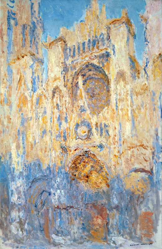 Rouen Cathedral, Effects of Sunlight, Sunset van Claude Monet