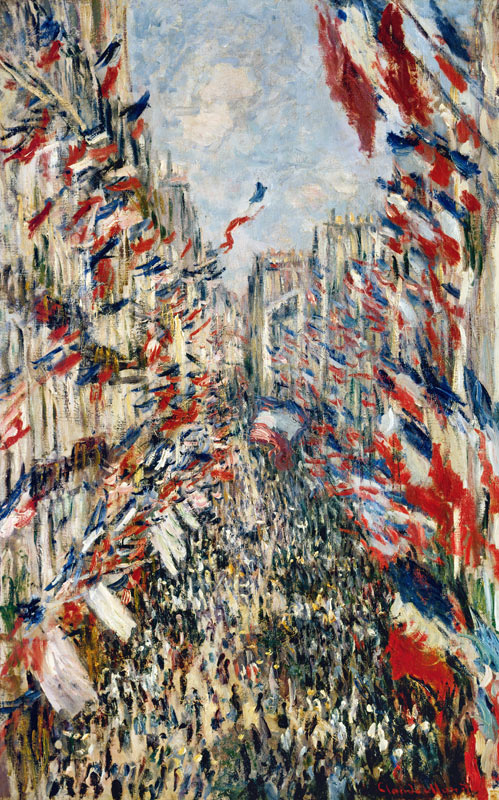 C.Monet, Rue Montorgeuil am 30.Juni 1878 van Claude Monet
