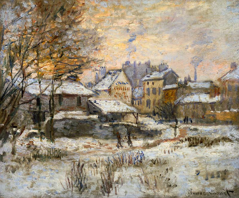 Snow Effect with Setting Sun van Claude Monet
