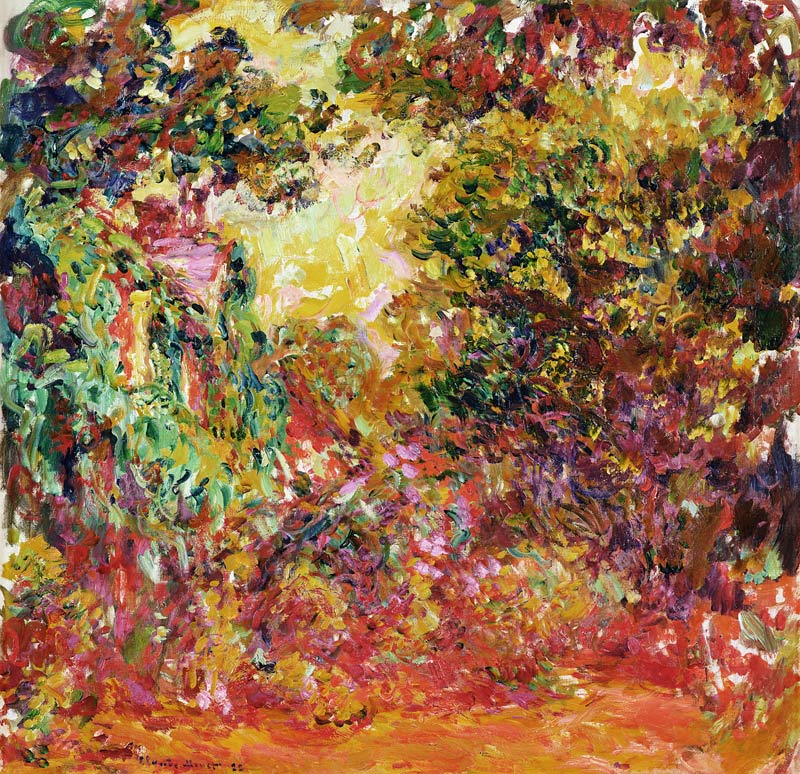 The Artist's House from the Rose Garden van Claude Monet