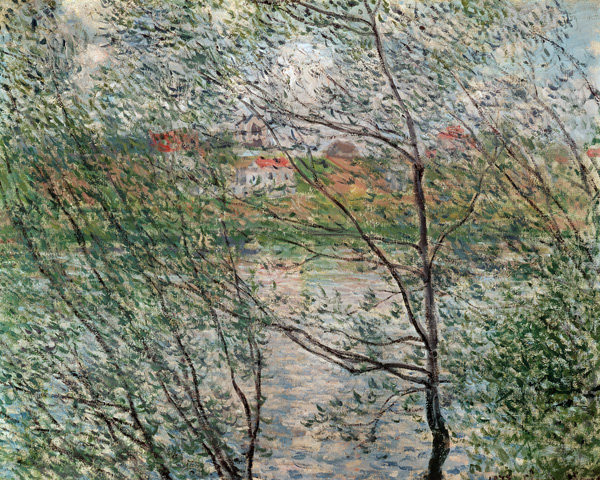 The Banks of the Seine or, Spring through the Trees van Claude Monet