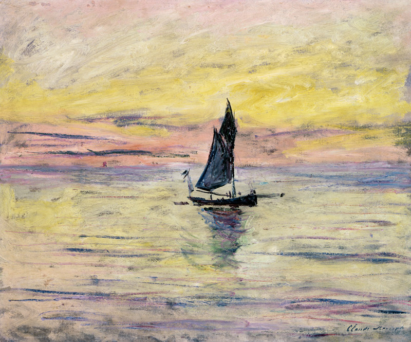 The Sailing Boat, Evening Effect van Claude Monet