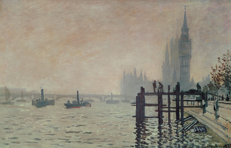 The Thames below Westminster van Claude Monet