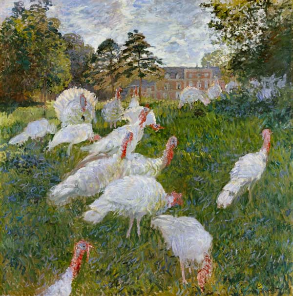 The Turkeys at the Chateau de Rottembourg, Montgeron van Claude Monet