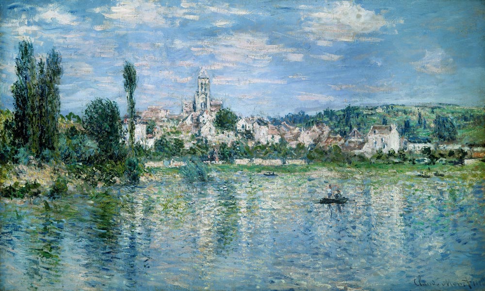 Vetheuil in de zomer schilderij  van Claude Monet