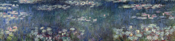 Waterlilies: Green Reflections, 1914-18 (left and right section) van Claude Monet