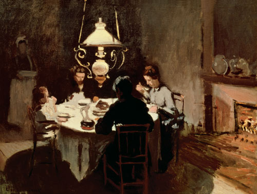 Abendessen bei Sisleys. van Claude Monet