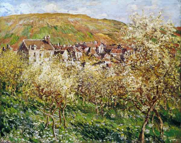 Apple Trees in Blossom van Claude Monet