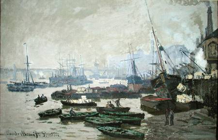 Boats in the Pool of London van Claude Monet