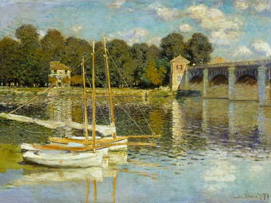 De brug bij Argenteuil Claude Monet van Claude Monet