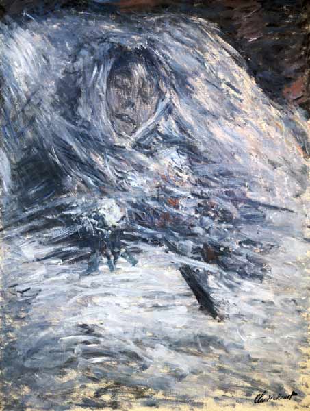 Camille Monet auf dem Totenbett van Claude Monet