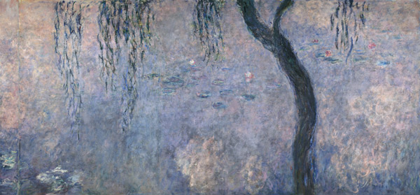 Waterlilies: Two Weeping Willows, right section van Claude Monet