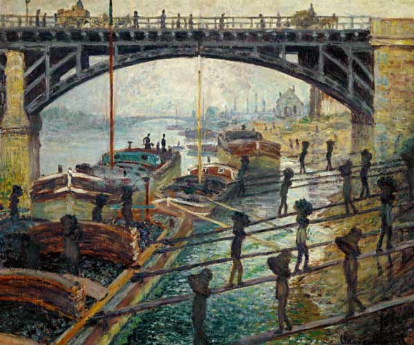 Les Dechargeurs de charbon (Die Kohlentraeger) van Claude Monet