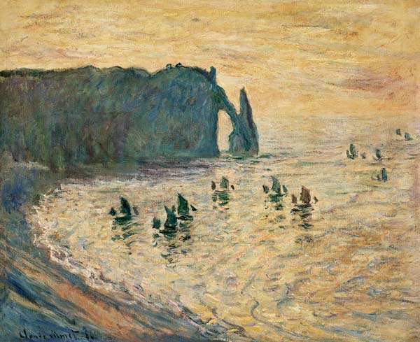 The Cliffs at Etretat van Claude Monet