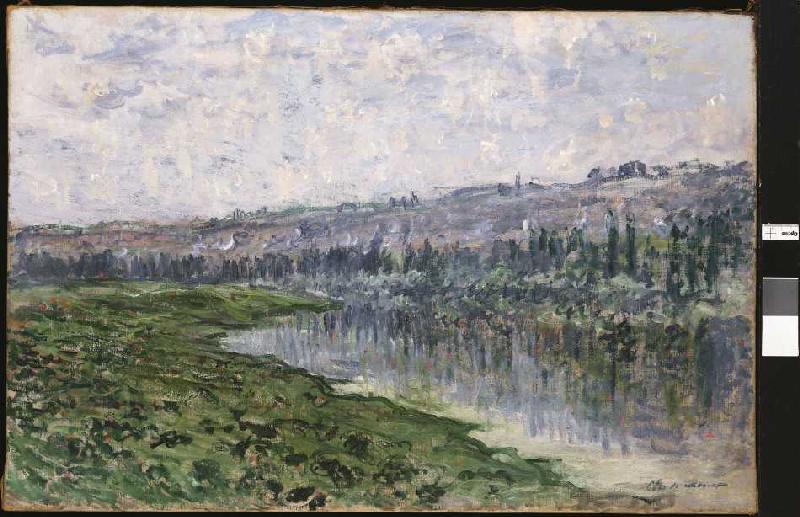Die Seine mit den Hügeln von Chantemsle van Claude Monet