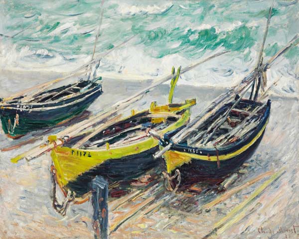 Three Fishing Boats van Claude Monet