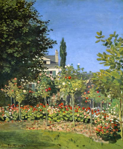 C.Monet, Bluehender Garten van Claude Monet