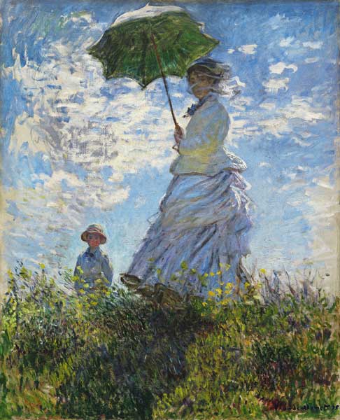 Mevrouw met Parasol, Mevrouw Monet met haar zoon Claude Monet  van Claude Monet