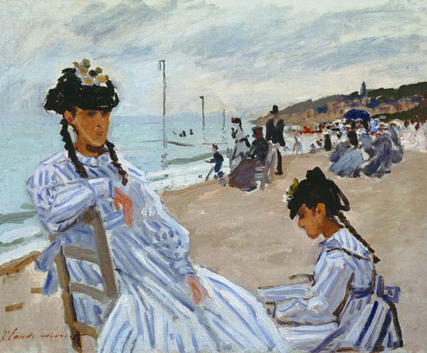 On the Beach at Trouville van Claude Monet