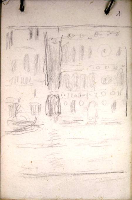 Sketch of Palazzo Dario van Claude Monet