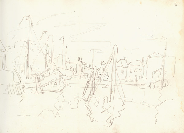The port at Zaandam van Claude Monet
