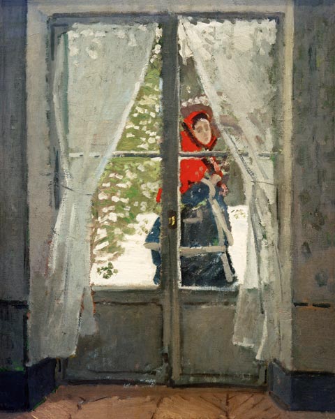 The Red Cape (Madame Monet) van Claude Monet