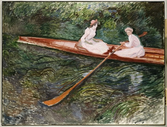 The Pink Rowing Boat van Claude Monet
