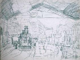 Sketch of the Interior of the Gare Saint-Lazare