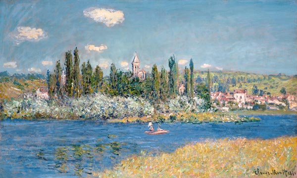 Gezicht op Vetheuil - Claude Monet van Claude Monet
