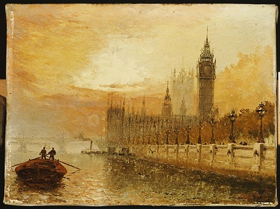 View of Westminster from the Thames van Claude T. Stanfield Moore