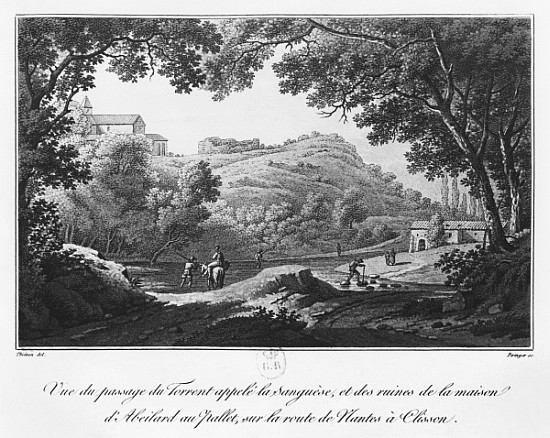 View of the torrent known as La Sanguese and the ruins of the house of Abelard at the Pallet, on the van Claude Thienon