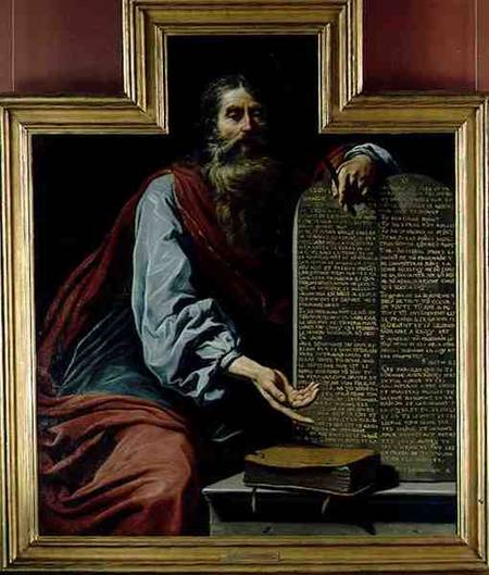 Moses with the Tablets of the Law van Claude Vignon