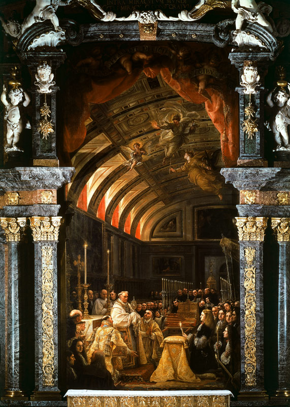 Holy Communion of Charles II (1661-1700) and his Court van Claudio Coello