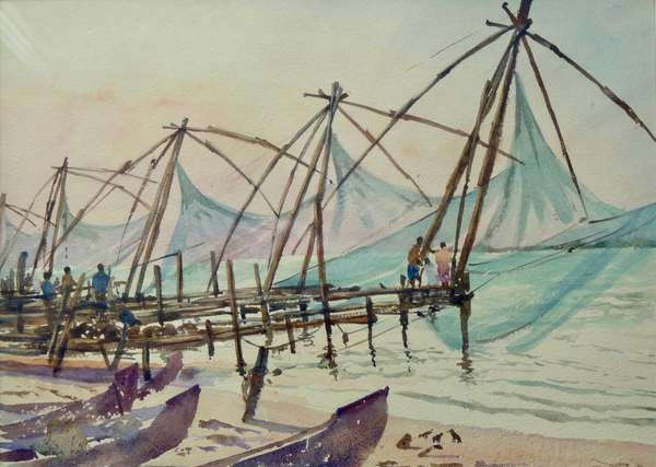 608 Fishing nets, Fort Cochin van Clive Wilson Clive Wilson
