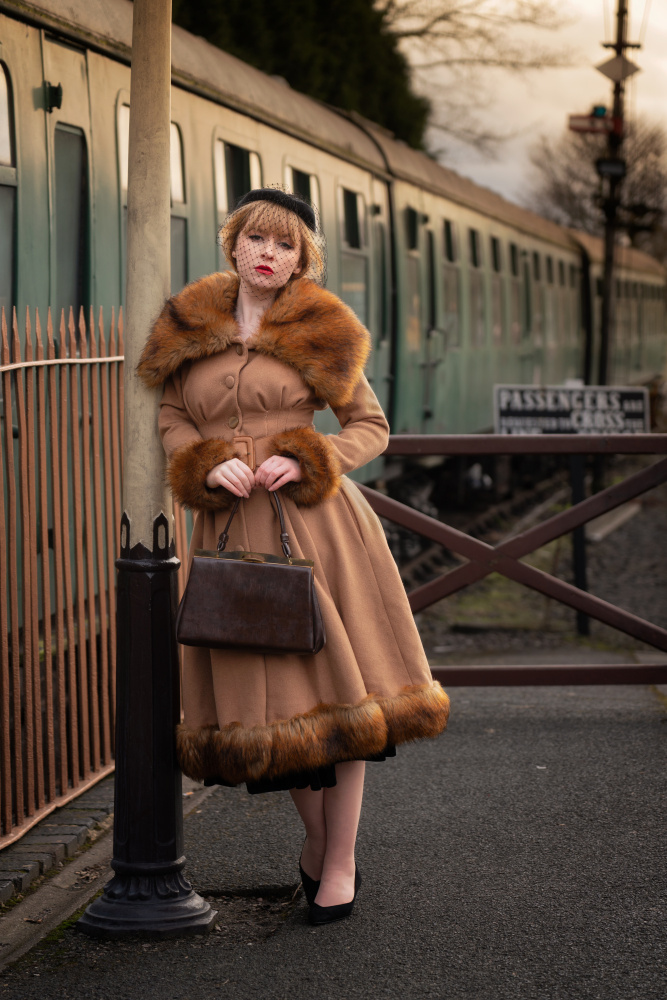 Lady at the station van Colin Dixon